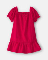 Toddler Girl Corduroy Short-Sleeve Dress - Red