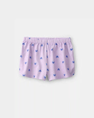 Girls Butterfly Short-Sleeve Loose Fit 2-Piece Pajama Set - Purple