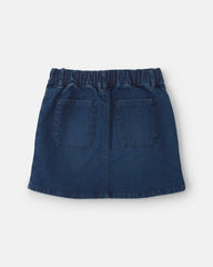 Girls Chambray Denim Skirt - Dark Wash