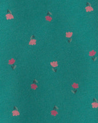 Toddler Girl 2-Piece Heart & Floral Fleece Long-Sleeve Top & Pant Set - Green