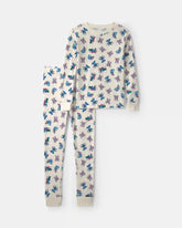 Kids 2-Piece Stitch Christmas 100% Cotton Snug Fit Pajama Set - Ivory