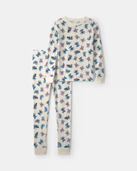 Kids 2-Piece Stitch Christmas 100% Cotton Snug Fit Pajama Set - Ivory