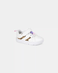 Baby Girl Every Step® First Walker Leopard Charm Sneakers - White