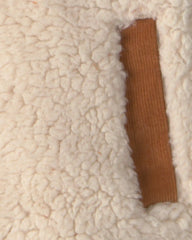 Baby Boy Color Block Teddy Fleece Jacket - Khaki/Cream