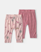 Baby Girl 2-Pack Woodland PurelySoftâ„¢ Pull-On Pants - Pink