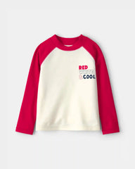 Toddler Boy 'Red White & Cool' Rashguard - Red/White