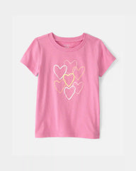 Toddler Girl Heart Graphic Tee - Pink