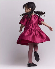 Toddler Girl Puff-Sleeve Tiered Party Dress - Pink
