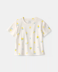 Toddler Girl Lemon Relaxed Top - Cream