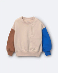 Toddler Boy Colorblock Pullover Sweatshirt - Khaki