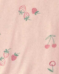 Baby Girl 3-Piece Strawberry Bodysuit & Pant Set - Pink