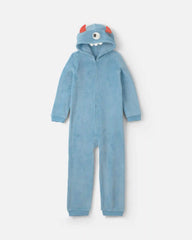 Boys 1-Piece Monster Halloween Fleece Pajama Costume - Blue