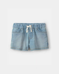 Toddler Girl French Terry Knit Shorts - Light Wash