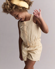 Toddler Girl Gingham Peplum Shorts - Yellow