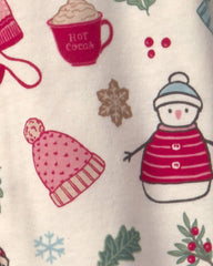 Baby Girl Organic Cotton Sleep & Play Pajamas in Winter Wonderland