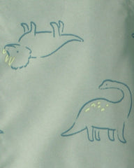 Toddler Boy Dinosaur Raincoat - Green