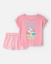 Girls 2-Piece Hello Kitty® Short-Sleeve Pajama Set - Pink