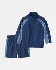 Boys 2-Piece Colorblock Active Windbreaker & Shorts Set - Blue