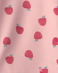 Girls Apple Short-Sleeve 2-Piece Pajama Set - Pink