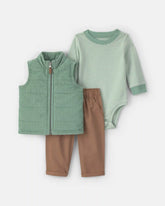 Baby Boy 3-Piece Corduroy Long-Sleeve Layering Set - Green/Brown