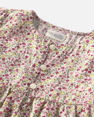 Toddler Girl Organic Cotton Dobby Dress in Floral