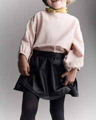 Toddler Girl Reagan Skort in Faux Leather - Black