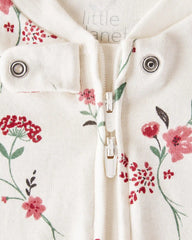 Baby Girl Organic Cotton Sleep & Play Pajamas in Rosethorn Hollow