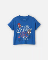 Toddler Boy 'New York' Embroidered ©Marvel Spider-Man Graphic Tee - Blue