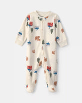 Baby Bear Cabin Fleece 2-Way Zip Sleep & Play Pajamas - Cream