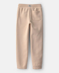 Boys Fleece Drawstring Knit Joggers - Tan