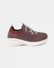 Toddler Boy Pull-On Athletic Sneakers - Red/Grey