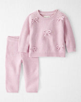 Baby Girl 2-Piece Organic Cotton Bow Knit Sweater & Pant Set
