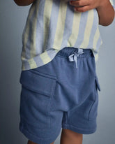 Toddler Boy French Terry Cargo Shorts - Slate Blue
