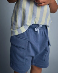 Toddler Boy French Terry Cargo Shorts - Slate Blue