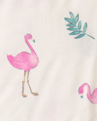 Baby Girl 2-Pack Flamingo PurelySoft Sleeveless Romper Set - Pink/Ivory