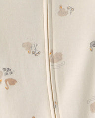 Baby Girl Swan 100% Cotton 2-Way Zip Sleep & Play Pajamas - Ivory