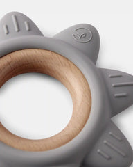 Baby Little Planet Silicone & Wood Teether - Grey