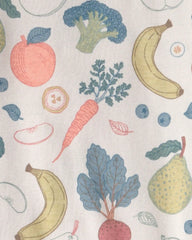 Toddler 2-Piece Organic Cotton Ribbed Pajama Set in Veggie Fruit Print