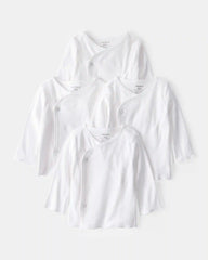 Baby 4-Pack Long-Sleeve Side-Snap Tees - White