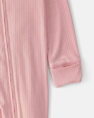 Baby Girl 2-Way Zip PurelySoft Sleep & Play Pajama - Pink