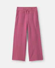 Girls Fleece Wide-Leg Active Pants - Pink