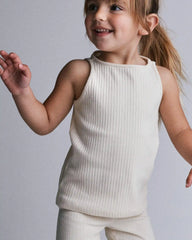 Toddler Girl Ribbed Playtime Tank Top - Cream