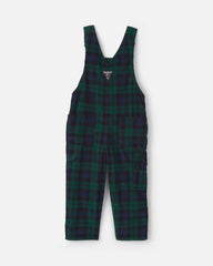 Toddler Boy Plaid Corduroy Overalls - Navy Blue/Green