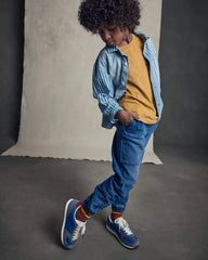 Boys Denim Relaxed Joggers - Medium Wash