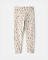 Toddler Girl Dots Pull-On Stretch Leggings - Cream