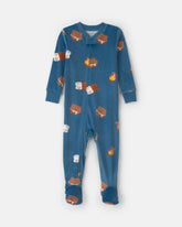 Baby Boy 1-Piece Smores 2-Way Zip DreamPlush Snug Fit Footed Pajama - Blue