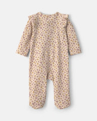 Baby Girl Floral 100% Cotton 2-Way Zip Sleep & Play Pajamas - Cream