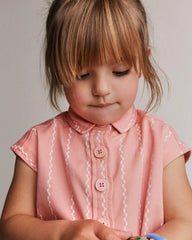 Toddler Girl Sleeveless Button-Down Top in Stripes - Light Pink