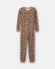 Girls 1-Piece Leopard DreamPlush Snug Fit Pajama - Brown
