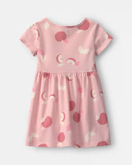 Toddler Girl Apple Short-Sleeve Dress - Pink